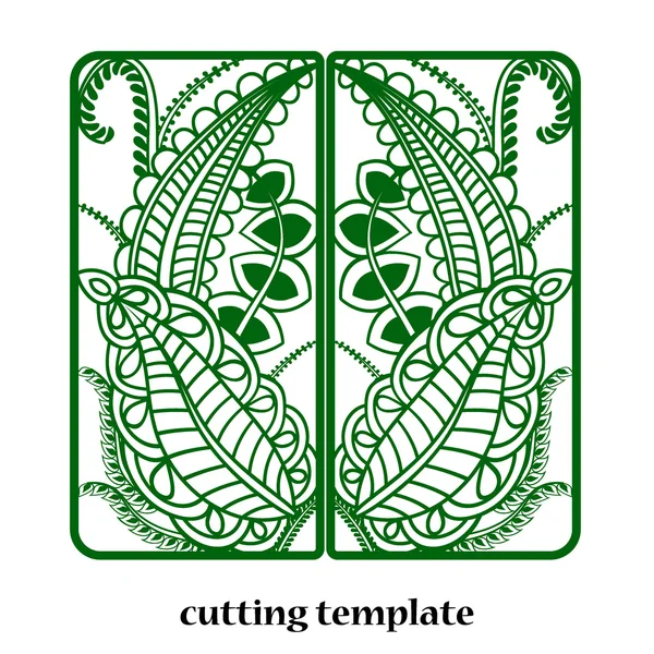 Запрошення на лазерне вирізання. Лазерне різання візерунка для запрошення весільної листівки з квітковим орнаментом листя — стоковий вектор