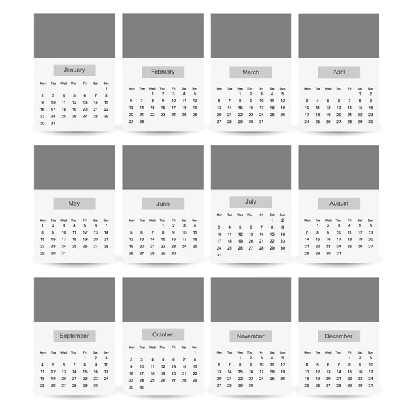 Modèle de conception de planificateur de calendrier 2017 — Image vectorielle