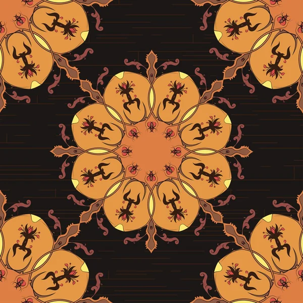 Patrón redondo ornamental sin costuras de morocco. Orientar ornamento tradicional. Motivo oriental. Plano. RGB — Archivo Imágenes Vectoriales