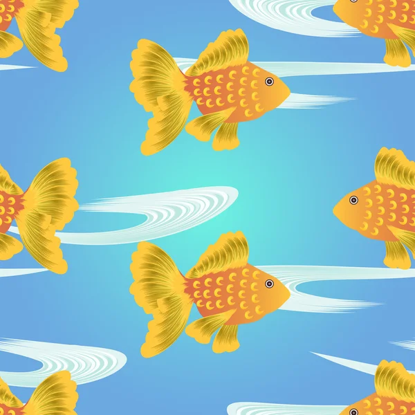 Cartoon goudvis naadloze patroon — Stockvector