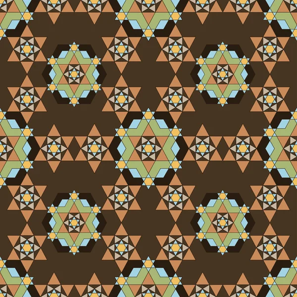 Patrón ornamental triangular y hexagonal morocco sin costura. Orientar ornamento tradicional. Motivo oriental. Flat.RGB — Vector de stock