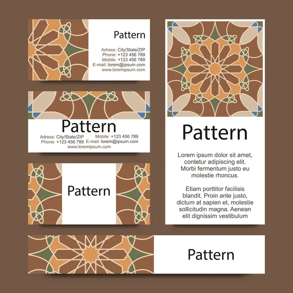 Business cards pattern with Islamic morocco ornament. — Stock Vector