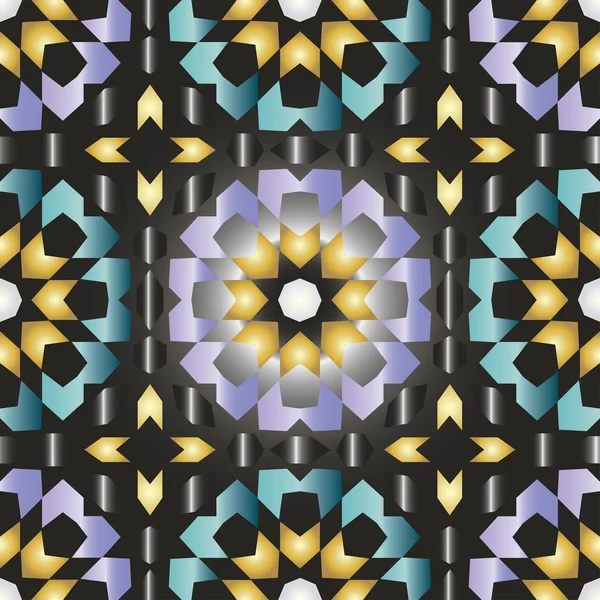 装飾的なラウンド モロッコのシームレスなパターン。伝統的な飾りを方向づけます。東洋のモチーフ. — ストックベクタ