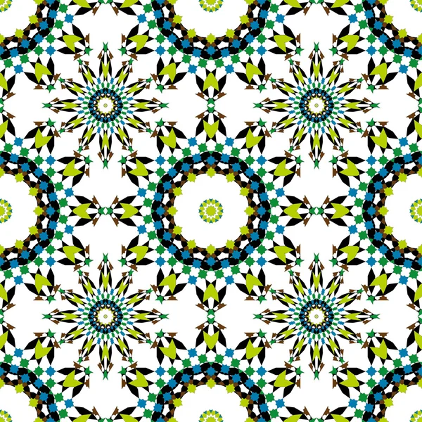 装飾的なラウンド モロッコ シームレス パターン。東洋の伝統的な飾り。東洋のモチーフ。フラット. — ストックベクタ