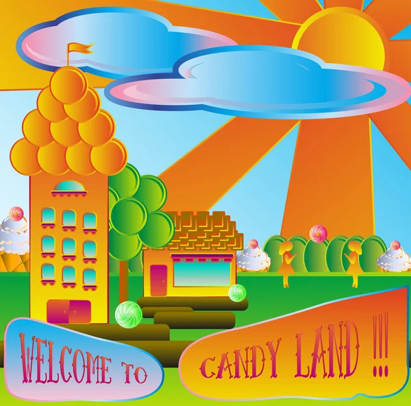 Candy land abstracte illustratie — Stockvector