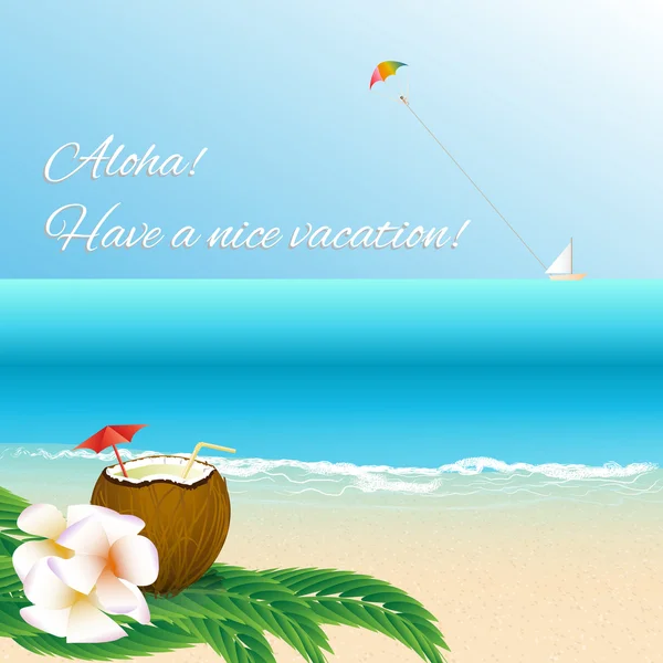 Have a nice vacation summer beach card. — Stock Vector