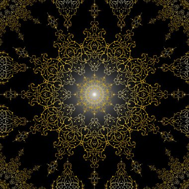Dekoratif yuvarlak Fas seamless modeli. Şark geleneksel süs. Oryantal motif. Degrade Rgb