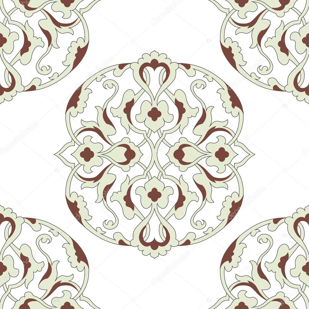 Ornamental round morocco seamless pattern. Orient traditional ornament. Oriental motif.