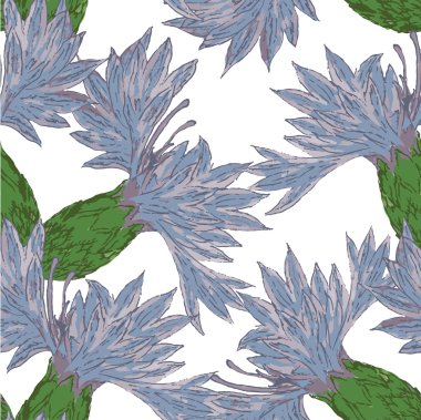 Sulu Boya çiçekler seamless modeli. 12 renk. çiçek sembolü içerir