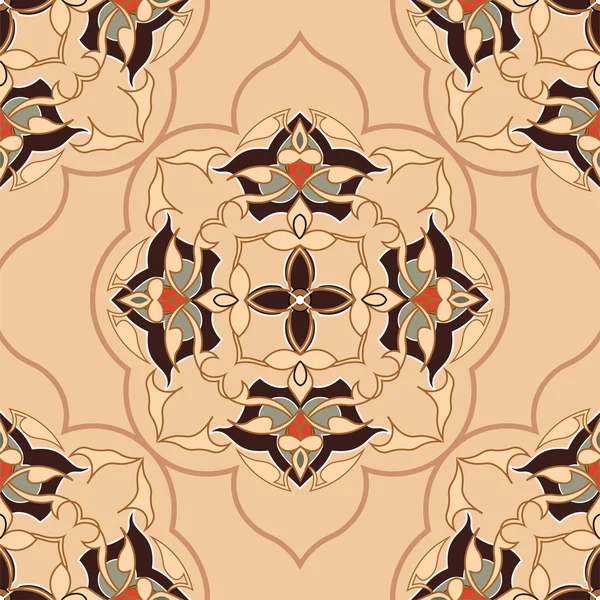 装飾的なラウンド モロッコ シームレス パターン。東洋の伝統的な飾り。東洋のモチーフ。フラット. — ストックベクタ
