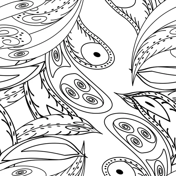 Zentangle seamless pattern. UNCROPED (You can use any element after removing mask in vector) — Stockvector