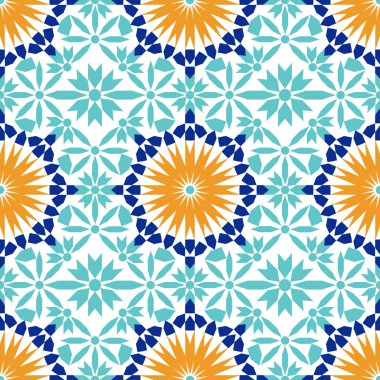 Mavi Fas çinileri, süsler üzerinden muhteşem seamless modeli. Duvar kağıdı, desen dolgularını, web sayfası arka planı, yüzey dokuları için kullanılabilir.