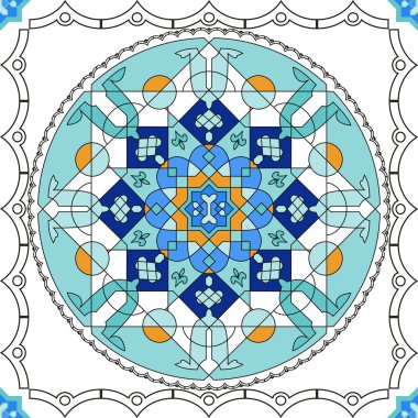 Mavi Fas çinileri, süsler üzerinden muhteşem seamless modeli. Duvar kağıdı, desen dolgularını, web sayfası arka planı, yüzey dokuları için kullanılabilir.