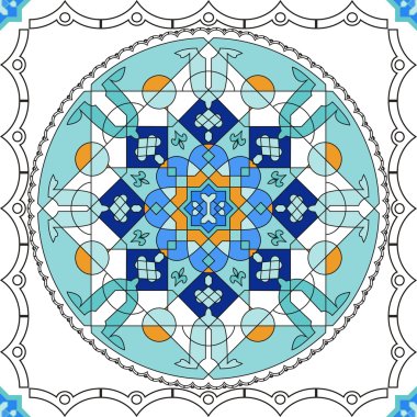 Gorgeous seamless pattern from blue Moroccan tiles, ornaments. Can be used for wallpaper, pattern fills, web page background, surface textures. clipart