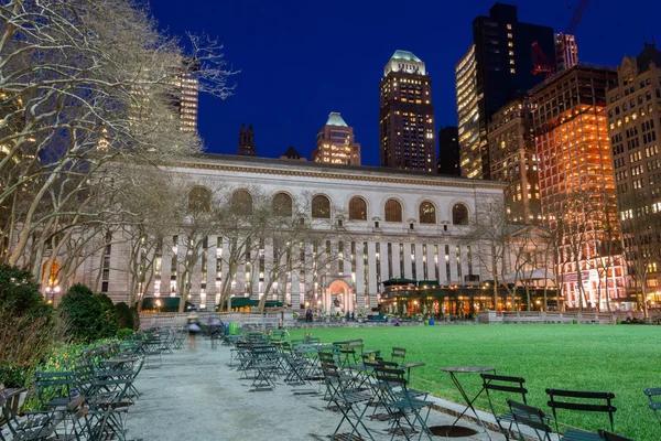 Biblioteca pública de Bryant Park e NY — Fotografia de Stock