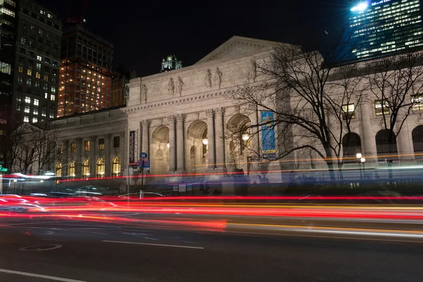 Car race by the NYPL — Stock Photo, Image