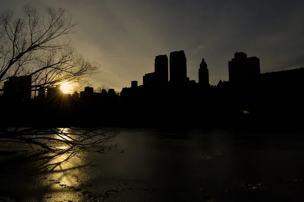 中央公园西的日落 — 图库照片