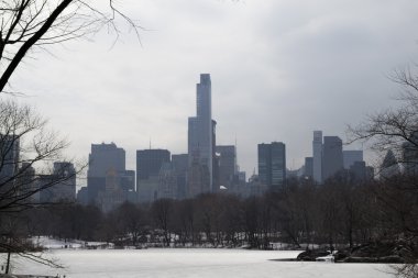 central park tarafından ve donmuş podn kışın Midtown