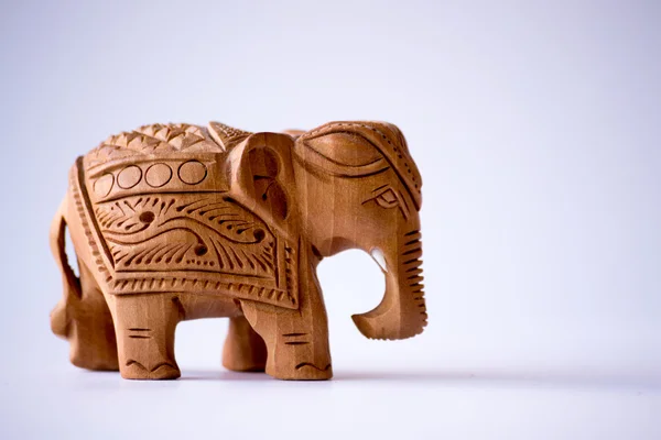 Profil drewniany słoń — Zdjęcie stockowe