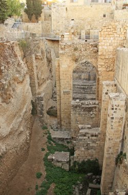 Kazılan havuzun Bethesda ve kilise kalıntıları