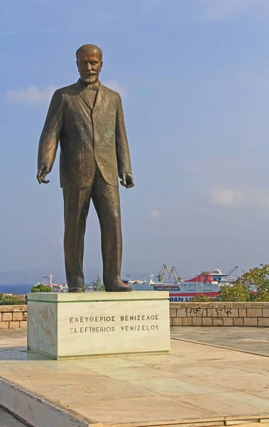 Estatua Eleftherios Venizelos Heraklion Creta Grecia Con Espacio Para Copiar —  Fotos de Stock