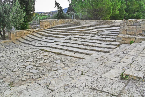 Recepção Pátio Teatro Palácio Cnossos Creta Grécia Perto Heraklion Chamado — Fotografia de Stock