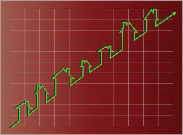 Jpg. bostäder graf projicerar uppåt — Stockfoto