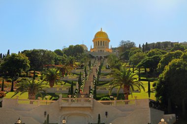 Tapınak bahçelerinin Haifa İsrail ve Bab