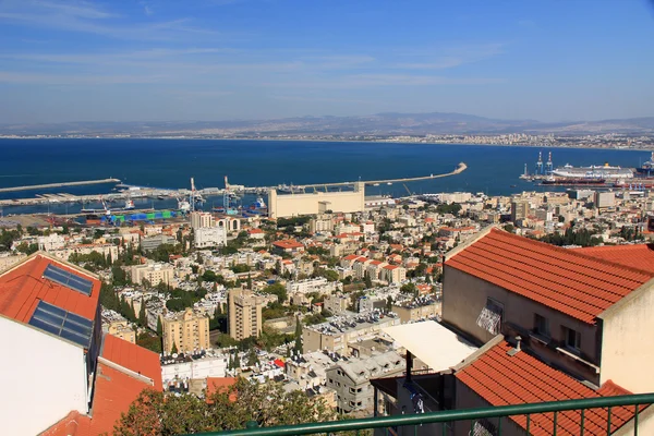 Mediterrán tengeri kikötő, Haifa Izrael — Stock Fotó