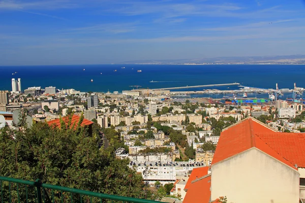 Mediterrán tengeri kikötő, Haifa Izrael — Stock Fotó