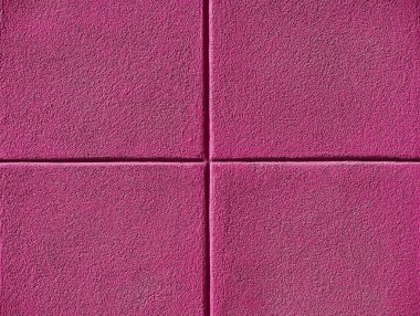 Beton bir duvarda dört pembe kare, Powerpoint arkaplanı ve kopyalama alanı.