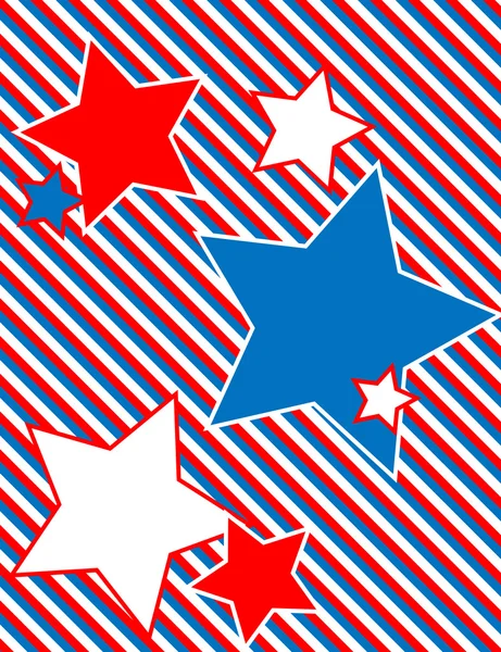 Sfondo a stelle patriottiche rosse, bianche e blu con sfondo a strisce . — Foto Stock