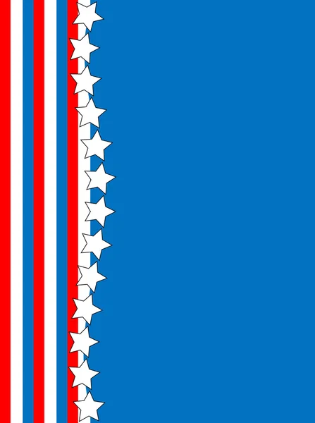 Röd, vit och blå patriotiska ram eller kant med en randig och star bakgrund med kopia utrymme. — Stockfoto
