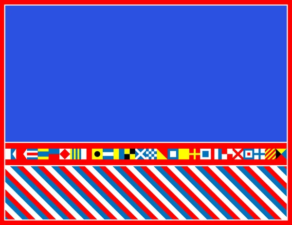 Red, white and blue nautical flags border or frame. — Stock Photo, Image