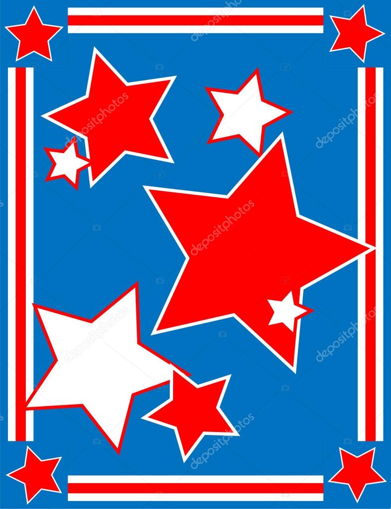 Eps8 Vector Red White And Blue Patriotic Star Background