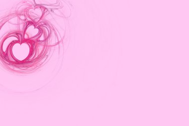 Powerpoint için fotokopi alanı olan pastel pembe bir arkaplanda sıcak pembe kalp tasarımı vs..