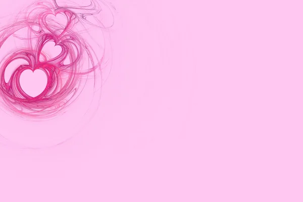 Hot Pink disegno del cuore su uno sfondo rosa pastello con spazio copia per powerpoint ecc . — Foto Stock