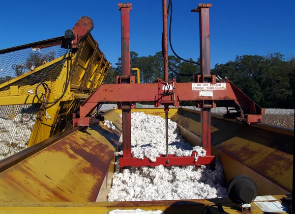 A cotton module builder being packed down — Stock Photo, Image