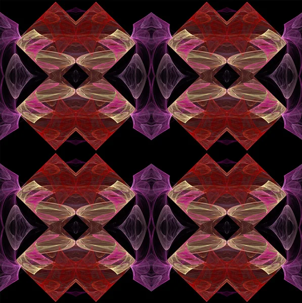 Smidig kontinuerlig bakgrund, textila mönster eller tapet i lavendel, rött, rosa och beige på svart — Stockfoto