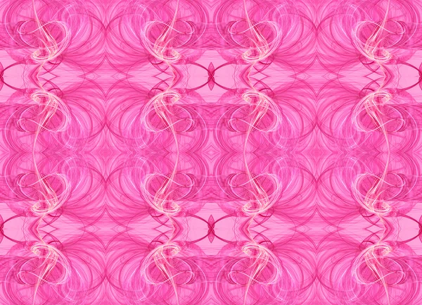 Seamless abstract fractal wallpaper, textile pattern or background in pastel pink, hot pink, red and white. — Stock Photo, Image