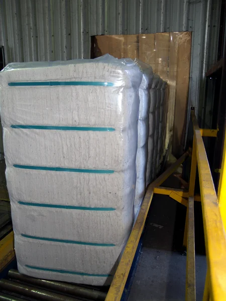 Plastic Wrapped Cotton Bales in south Georgia. — Stock Photo, Image