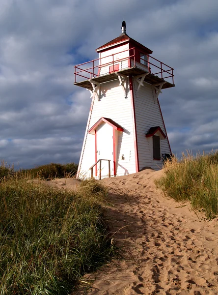 Prince Edward Island, Kanada kırmızı ve beyaz deniz feneri.