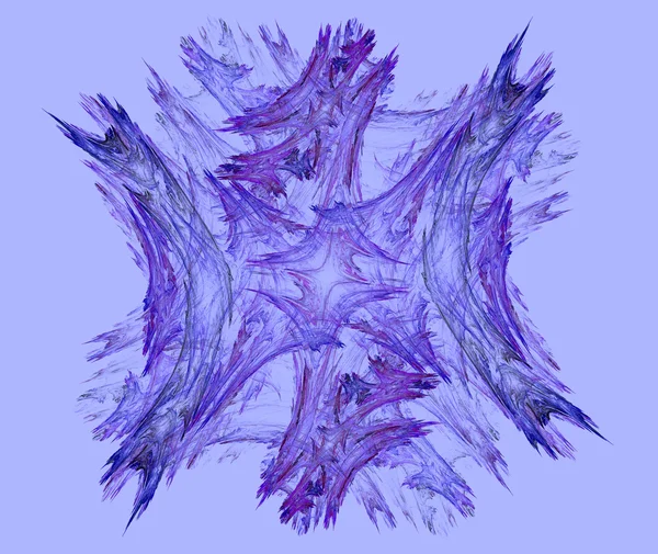 Icy purple fractal snow crystal on a pastel lavender background. — Stock Photo, Image