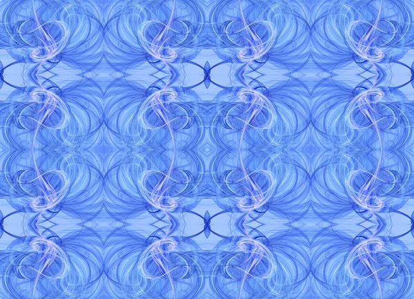 Smidig kontinuerlig fraktal textila mönster i pastell blå. — Stockfoto