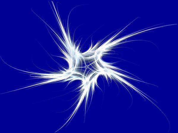 Patriotic swirling white fractal star on a blue background. — Stock Photo, Image