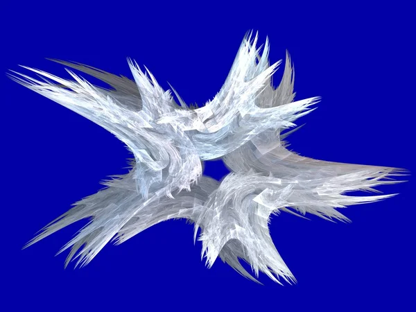 Patriotic swirling white fractal star on a blue background. — Stock Photo, Image