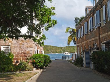 İngiliz Limanı England tersane Milli Parkı'nda, Antigua Barbuda Karayipler küçük Antiller Batı Hint Adaları üzerinde.