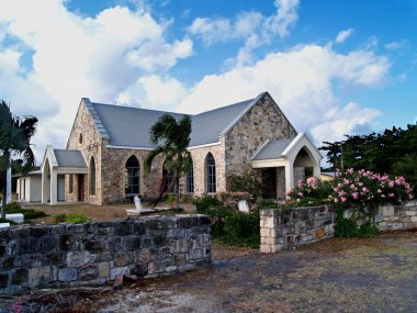 St. Johns Anglican Church Seatons Village in Antigua Barbuda in the Caribbean Lesser Antilles West Indies. clipart