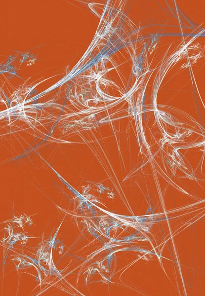Diseño web de araña fractal blanca sobre fondo naranja que es ideal para Halloween . — Foto de Stock