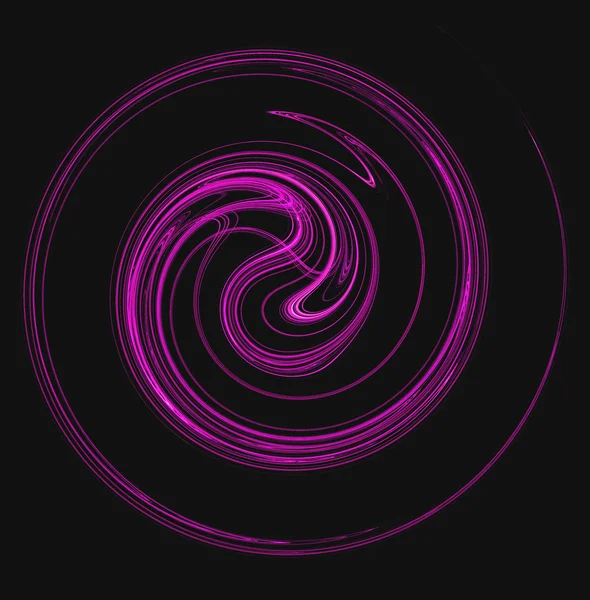 O movimento de algo roxo espiralando ou girando em um fundo preto . — Fotografia de Stock